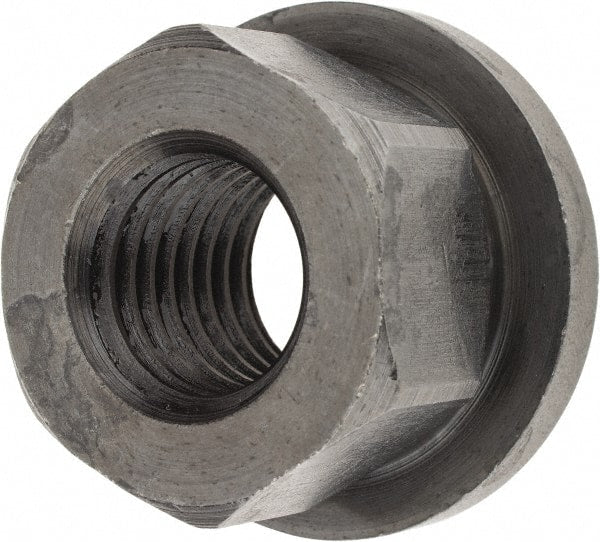 TE-CO - 3/4-10, 1-5/8" Flange Diam, 1" High, 1-1/4" Across Flats, Flange Nut - Grade 12L14 Steel, Black Oxide Finish, 1/4" Flange Height, TCMAI - Exact Tooling