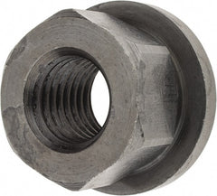 TE-CO - 3/4-10, 1-5/8" Flange Diam, 1" High, 1-1/4" Across Flats, Flange Nut - Grade 12L14 Steel, Black Oxide Finish, 1/4" Flange Height, TCMAI - Exact Tooling
