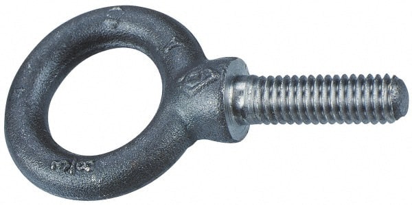 Gibraltar - 8,800 Lb Capacity, Alloy Steel, 7/8 Thread, Fixed Lifting Eye Bolt - Fully Threaded, 2-1/4" Shank, 2-1/4" Thread Length, Shoulder - Exact Tooling