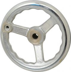 Gibraltar - 8", 3 Spoke Offset Handwheel - 0.622" Bore Diam, 1-21/32" Hub, Cast Iron, Chrome Plated Finish - Exact Tooling
