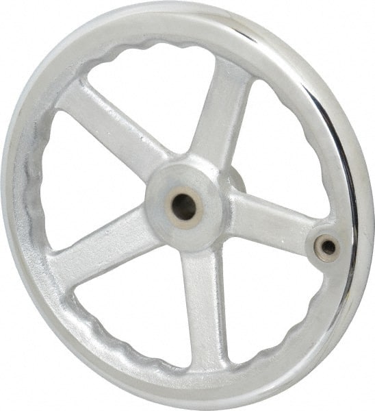 Gibraltar - 10", 5 Spoke Offset Handwheel - 0.622" Bore Diam, 1-7/8" Hub, Cast Iron, Chrome Plated Finish - Exact Tooling