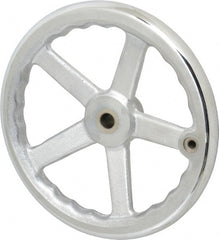 Gibraltar - 10", 5 Spoke Offset Handwheel - 0.622" Bore Diam, 1-7/8" Hub, Cast Iron, Chrome Plated Finish - Exact Tooling