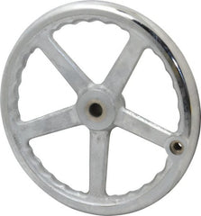 Gibraltar - 12", 5 Spoke Offset Handwheel - 0.622" Bore Diam, 2-5/32" Hub, Cast Iron, Chrome Plated Finish - Exact Tooling