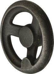 Gibraltar - 4", 3 Spoke Offset Handwheel - 1.2" Hub, Cast Iron, Plain Finish - Exact Tooling