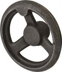 Gibraltar - 5", 3 Spoke Offset Handwheel - 1.3" Hub, Cast Iron, Plain Finish - Exact Tooling
