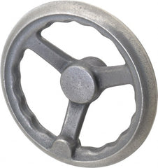 Gibraltar - 8", 3 Spoke Offset Handwheel - 2.44" Hub, Cast Iron, Plain Finish - Exact Tooling