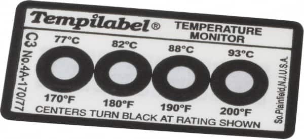 Tempil - 77/82/88/93°C Temp Indicating Label - 4 Ratings - Exact Tooling