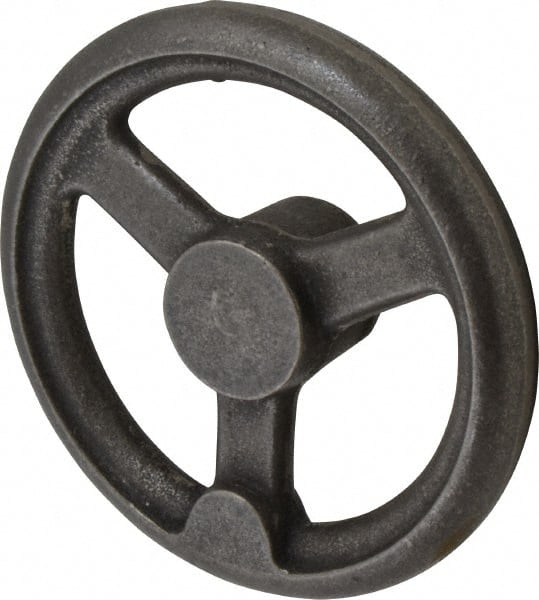Gibraltar - 6", 3 Spoke Straight Handwheel - 1-1/2" Hub, Cast Iron, Plain Finish - Exact Tooling