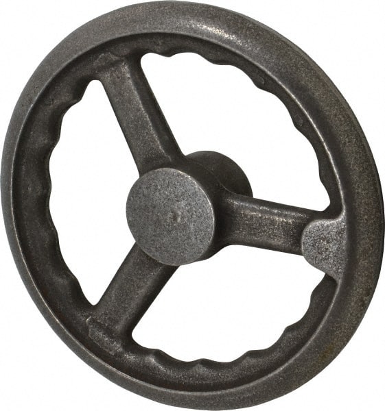 Gibraltar - 8", 3 Spoke Straight Handwheel - 1.8" Hub, Cast Iron, Plain Finish - Exact Tooling