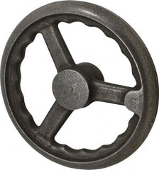 Gibraltar - 8", 3 Spoke Straight Handwheel - 1.8" Hub, Cast Iron, Plain Finish - Exact Tooling