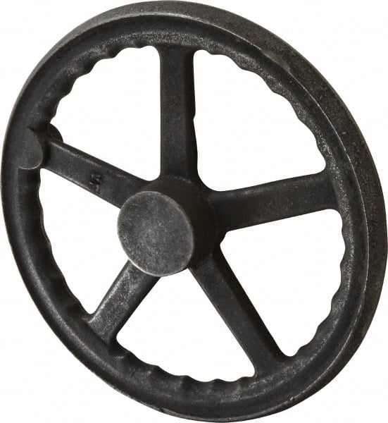 Gibraltar - 12", 3 Spoke Straight Handwheel - 2.4" Hub, Cast Iron, Plain Finish - Exact Tooling