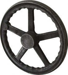 Gibraltar - 12", 3 Spoke Straight Handwheel - 2.4" Hub, Cast Iron, Plain Finish - Exact Tooling