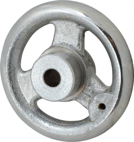 Gibraltar - 3", 3 Spoke Straight Handwheel - 1.1" Hub, Cast Iron, Chrome Plated Finish - Exact Tooling