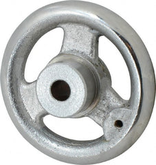Gibraltar - 3", 3 Spoke Straight Handwheel - 1.1" Hub, Cast Iron, Chrome Plated Finish - Exact Tooling