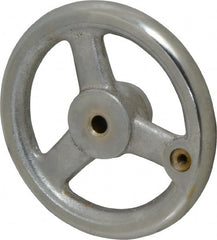 Gibraltar - 5", 3 Spoke Straight Handwheel - 1.4" Hub, Cast Iron, Chrome Plated Finish - Exact Tooling