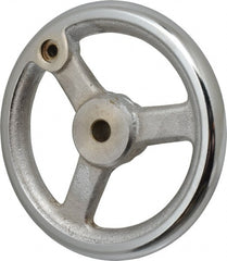 Gibraltar - 6", 3 Spoke Straight Handwheel - 1-1/2" Hub, Cast Iron, Chrome Plated Finish - Exact Tooling