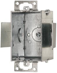 Cooper Crouse-Hinds - 1 Gang, (4) 1/2" Knockouts, Steel Rectangle Switch Box - 3" Overall Height x 2" Overall Width x 2-1/2" Overall Depth - Exact Tooling