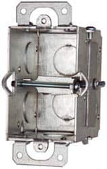 Cooper Crouse-Hinds - 1 Gang, (3) 1/2" Knockouts, Steel Rectangle Switch Box - 3" Overall Height x 2" Overall Width x 2-1/2" Overall Depth - Exact Tooling