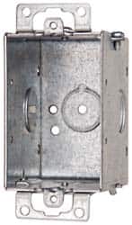 Cooper Crouse-Hinds - 1 Gang, (5) 1/2" Knockouts, Steel Rectangle Switch Box - 3" Overall Height x 2" Overall Width x 2-1/2" Overall Depth - Exact Tooling