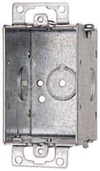 Cooper Crouse-Hinds - 1 Gang, (5) 1/2" Knockouts, Steel Rectangle Switch Box - 3" Overall Height x 2" Overall Width x 2-1/2" Overall Depth - Exact Tooling