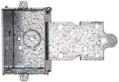 Cooper Crouse-Hinds - 1 Gang, (7) 1/2" Knockouts, Steel Rectangle Switch Box - 3" Overall Height x 2" Overall Width x 2-1/2" Overall Depth - Exact Tooling