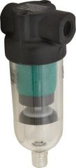Norgren - 1/8" Port Coalescing Filter - Polycarbonate Bowl, Automatic Drain, 150 Max psi, 0.01 Micron Rating, 1.63" Wide x 4-1/4" High - Exact Tooling