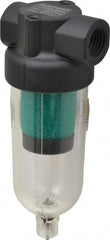 Norgren - 1/4" Port Coalescing Filter - Polycarbonate Bowl, Manual Drain, 150 Max psi, 0.01 Micron Rating, 1.63" Wide x 4-1/4" High - Exact Tooling