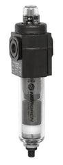 Norgren - 3/8" Port Coalescing Filter - Polycarbonate Bowl, Manual Drain, 150 Max psi, 0.01 Micron Rating, 1.98" Wide x 7-1/2" High - Exact Tooling