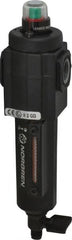 Norgren - 3/8" Port Coalescing Filter - Zinc Bowl, Manual Drain, 250 Max psi, 0.01 Micron Rating, 1.98" Wide x 7-1/2" High - Exact Tooling