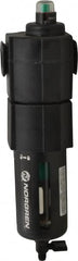Norgren - 1/2" Port Coalescing Filter - Polycarbonate Bowl, Manual Drain, 150 Max psi, 0.01 Micron Rating, 3.15" Wide x 11.4" High - Exact Tooling