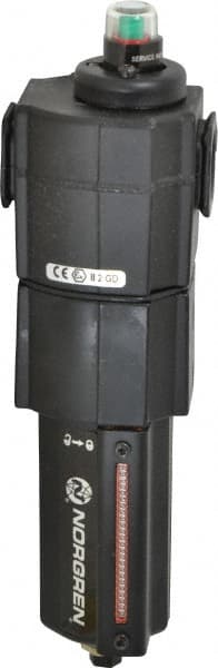 Norgren - 3/4" Port Coalescing Filter - Aluminum Bowl, Automatic Drain, 250 Max psi, 0.01 Micron Rating, 3.15" Wide x 11.4" High - Exact Tooling