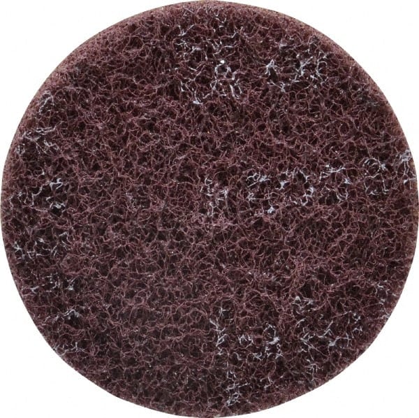3M - 4" Medium Grade Aluminum Oxide Deburring Disc - 1/4" Center Hole, Arbor Connection, Maroon, 6,000 Max RPM - Exact Tooling