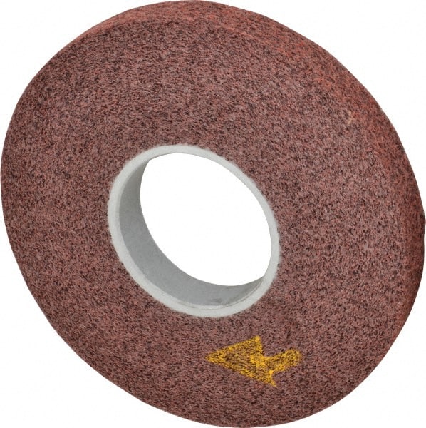 3M - 8" Diam, 1" Face Width, 3" Center Hole, Medium Grade, Aluminum Oxide Deburring Wheel - Convolute, Soft Density 4 Grade, 4,500 RPM - Exact Tooling