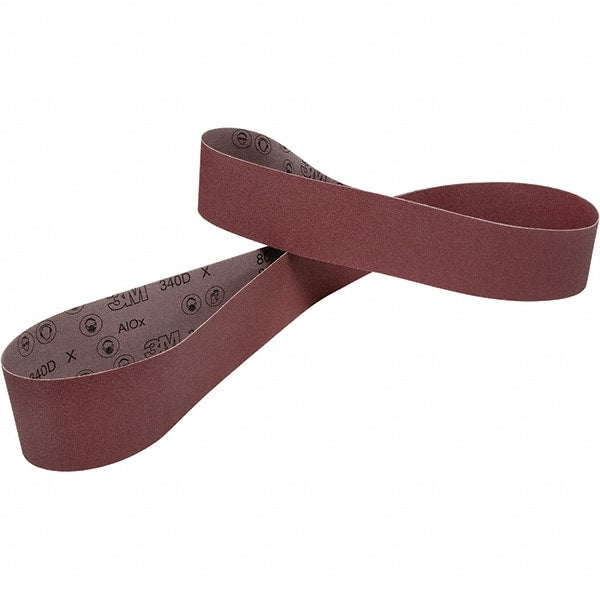 3M - 6" Wide x 108" OAL, 80 Grit, Aluminum Oxide Abrasive Belt - Aluminum Oxide, Coated, Cloth Backing, Series 340D - Exact Tooling