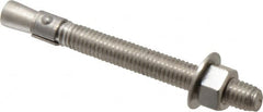 Red Head - 3/8" Diam, 3/8" Drill, 3-3/4" OAL, Wedge Expansion Concrete Anchor - 316 Stainless Steel, Hex Nut Head, Hex Drive, 2-1/2" Thread Length - Exact Tooling