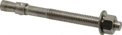 Red Head - 1/2" Diam, 1/2" Drill, 5-1/2" OAL, 1" Min Embedment Wedge Expansion Concrete Anchor - 304 Stainless Steel, Hex Nut Head, Hex Drive, 3" Thread Length - Exact Tooling