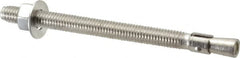 Red Head - 3/8" Diam, 3/8" Drill, 5" OAL, 3/4" Min Embedment Wedge Expansion Concrete Anchor - 304 Stainless Steel, Hex Nut Head, Hex Drive, 3-3/4" Thread Length - Exact Tooling