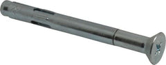 Red Head - 3/8" Diam, 3/8" Drill, 4" OAL, Sleeve Concrete Anchor - Steel, Zinc-Plated Finish, Flat Head, Phillips Drive - Exact Tooling