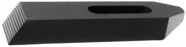 TE-CO - 5/8" Stud, Steel, Plain Strap Clamp - 1-3/16" Travel, 4" OAL x 1-1/2" Wide x 3/4" High, Black Oxide Finish, Tapered Nose - Exact Tooling