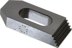 TE-CO - 1/2" Stud, Steel, Plain Strap Clamp - 11/16" Travel, 2-1/2" OAL x 1-1/8" Wide x 1/2" High, Black Oxide Finish, Tapered Nose - Exact Tooling
