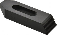 TE-CO - 1/2" Stud, Steel, Plain Strap Clamp - 1-5/16" Travel, 4" OAL x 1-1/4" Wide x 3/4" High, Black Oxide Finish, Tapered Nose - Exact Tooling