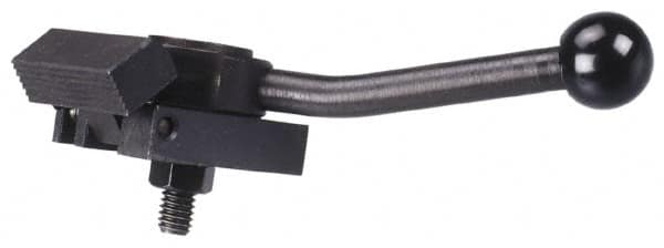 Gibraltar - 5/16-18 Stud, Extended Base, Steel Cam Action Clamp - 3-1/8" Base Len x 1" Base Height, 5" Len with Handle x 1-5/8" Height with Handle x 1-1/4" Overall Width, 1/8" Projection from Base - Exact Tooling