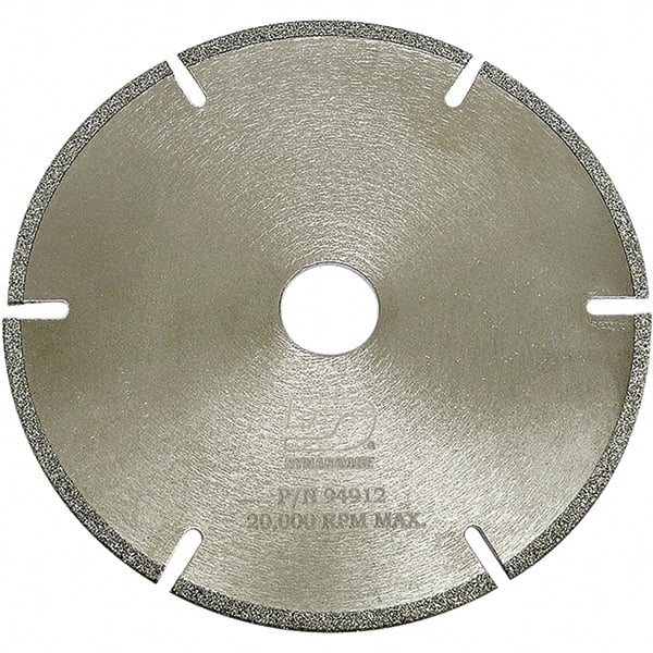 Dynabrade - 4-1/2" Diam, 3/8" Arbor Hole Diam, 6 Tooth Wet & Dry Cut Saw Blade - Diamond-Tipped, Standard Round Arbor - Exact Tooling
