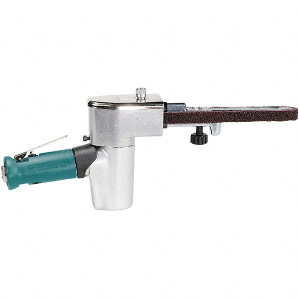 Dynabrade - 1/4 to 3/4 x 18 Inch, 20,000 RPM Air Belt Sander - 0.5 Hp, 1/4 NPT Inlet, 28 CFM Air Consumption, 4,550 FPM Speed - Exact Tooling