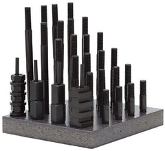 TE-CO - 38 Piece, 3/4-10 Stud, 7/8" T Slot, T Nut & Stud Kit - 1-1/2" T-Slot Nut Width, 3, 4, 5, 6, 7, 8" Stud Lengths - Exact Tooling