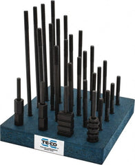 TE-CO - 38 Piece, 5/16-18 Stud, 3/8" T Slot, T Nut & Stud Kit - 5/8" T-Slot Nut Width, 3, 4, 5, 6, 7, 8" Stud Lengths - Exact Tooling