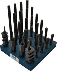 TE-CO - 38 Piece, 1/2-13 Stud, 5/8" T Slot, T Nut & Stud Kit - 1" T-Slot Nut Width, 3, 4, 5, 6, 7, 8" Stud Lengths - Exact Tooling
