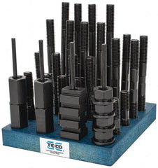 TE-CO - 41 Piece, 5/8-11 Stud, T Nut & Stud Kit - 3, 4, 5, 6, 7, 8" Stud Lengths - Exact Tooling