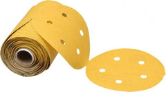 Norton - 5" Diam, 150 Grit Aluminum Oxide Adhesive PSA Disc - Medium Grade, Gold, C Weighted Backing, Flexible - Exact Tooling