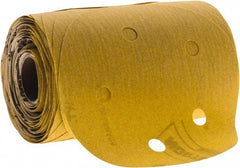 Norton - 5" Diam, 180 Grit Aluminum Oxide Adhesive PSA Disc - Fine Grade, Gold, C Weighted Backing, Flexible - Exact Tooling